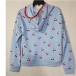 Cherry graphic blue full zip hoodie women's medium NWT Photo 1