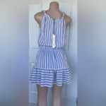 Mustard Seed  Blue and White Striped Top Photo 3
