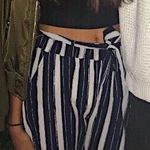 Boohoo Black And White Striped Pants Photo 1