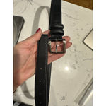 Rolf's Classic Black Leather and Silver Basic Unisex Dress Belt, Size M,Like New Size M Photo 2