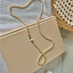 Seashell Peachy Pink Pearl Necklace Vintage “Sorcha” 30” Marquise Elegant Beachy Photo 1