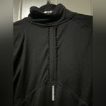 C9 Champion  1/4 Zip Ladies Running top With rufffle Sz L Black VGUC Photo 3