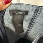 Ann Taylor Factory Dark Wash Denim Pinafore Dress sz 6 Cotton Knee Length Photo 3