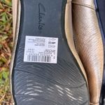 Clarks Blanche West Gold Metallic Dress Flat Womens Leather Ballet Loafer Size 8 Photo 4