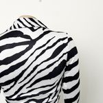 Tiger Mist [] Ryanna Zebra Print Collared Ruched Long Sleeve Mini Dress Sz Small Photo 6