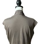 Helmut Lang  Brown Short Sleeve Draped Neck Line Size Small Photo 5