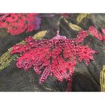 Chico's  100% Silk Hand-Beaded Black Pink Red Jacket Blazer Size 3 - XL 16/18 Photo 1