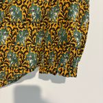 J.Crew Ratti Elephant Print Off-the-Shoulder Ruffle Top Gold Green Size 4 Photo 5