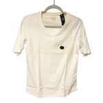 LL Bean White Short Sleeve Henley Top Size XS NEW Photo 0