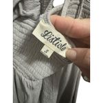 Listicle Gray Smocked Square Neck Tie Back Long Sleeve Mini Dress Women's Size S Photo 1