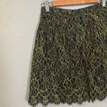 J.Crew  Women’s Navy Neon Green Lace Overlay‎ Mini Skirt Photo 3