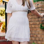 White Ruffle Mini Dress Photo 4