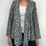 Lily White  Women's Lightweight Open Cardigan Abstract White Black XL Extra Large Photo 0