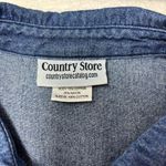 Country Store Cotton blend Denim Shirt with Plaid Sleeves Size 1X Blue Photo 4