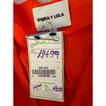 Bimba y Lola Orange Dress Midi V Neck Short Sleeve Tie Waist Size L Size L Photo 1