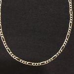 Gold Chain Figaro Two Tone 20in 4mm .925 Italy Photo 1