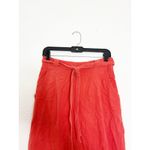 Free People  Easy Breezy Linen Cotton Midi Skirt Size 4 Coral Boho Chic Photo 4