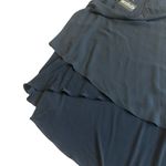 Alisa D. Black Flowy Tank Top Blouse Shirt Crew Neck Tiered Flowy Size Small NWT Photo 3