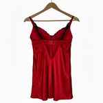 Gilligan & O’Malley Babydoll Slip Dress Womens S Red Black Lace Satin Lingerie Photo 2