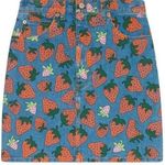 Gucci  Denim Skirt with Strawberry Print size IT 42 Photo 0