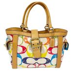 Coach Ltd Ed PVC MULTICOLOR SIGNATURE TSCRIBBLE C VACHETTA LEATHER BOXY TOTE BAG Photo 0