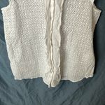 Kate Spade : White Cotton Blend Embroidered Eyelet Sleeveless Top- M Photo 10