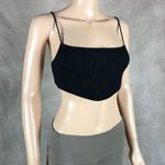 ZARA Rib Knit Spaghetti Strap Crop Top Black Size Medium Photo 10