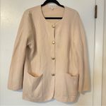 J.Crew  Giselle Cardigan Blazer Jacket Merino Cotton Womens Large Cream Photo 3