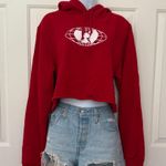 Wu Wear Cropped Hoodie Womens Red Size M Photo 0