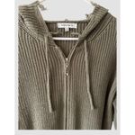 Women’s Knit Hoodie Sweatshirt By Hooked Up Full Zip Green Sz Med Distressed Photo 2