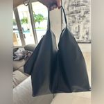 Tote Slouchy Bag and Pouch PU Leather Tote Bag Large Black Photo 5