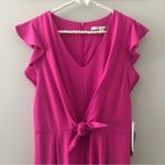 Julia Jordan  Fuchsia Pink V Neck Tie Waist Jumpsuit NEW Photo 2