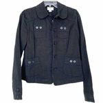 Loft Black Denim Button Down Jacket Sz 2 Photo 0