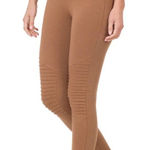 Zenana New Women's Wide Waistband High Rise Full Length Moto Leggings Brown Camel Size XL Photo 0