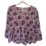 Lucky Brand Women’s  Floral Baby Doll Long Sleeve Blouse Size Small Photo 0