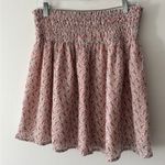 ZARA  Pink Ditsy Floral Pattern Stretchy Elastic Waist Flowy Skirt Photo 2