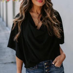 VICI  Black Drape Blouse Photo 0