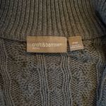 Croft & Barrow  grey cable-knit zip up cardigan sz PM Photo 3