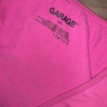Garage hot pink ribbed plunge crop top Photo 4