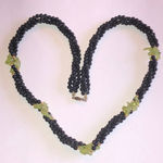 Black & Green Glass Beaded Twisted Boho Necklace Photo 2