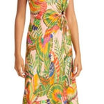 Farm Rio  Macaw Leaves Side Knot Dress S Photo 0