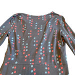 Boden Gathered Band Jersey Stretch Dress Grey Fun Print V Photo 6