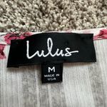 Lulus Tender Love white & pink floral sheer long sleeve button-front top size M Photo 7