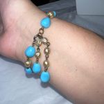 Vintage Sleeping Beauty Turquoise and Cultured Pearl Bracelet Blue Photo 5