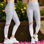 Peloton  Roller Rink Sparkle Crop High Waist Leggings Athletic Bike Workout M Photo 0