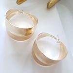 ZARA New!  Bright Golden Hoop Earrings Photo 8