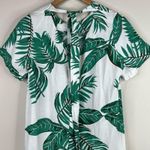 Tropical dress women's M palm leaf print ruffle short sleeve high low midi beach Green Size M Photo 5