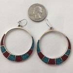 Sterling Silver  Turquoise Inlay Earrings Photo 1