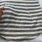 Fifteen Twenty  Gray and White Striped Lace Up Hoodie Sweater Photo 9