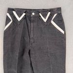 Vintage 90s Roper black white high waist v yoke bareback cowgirl western jeans Size 31 Photo 2